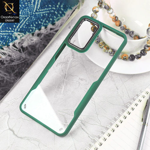 Vivo V21e Cover - Green - Trendy Electroplating Shiny Camera Borders Crash Resistant Pc+Tpu Protective Case