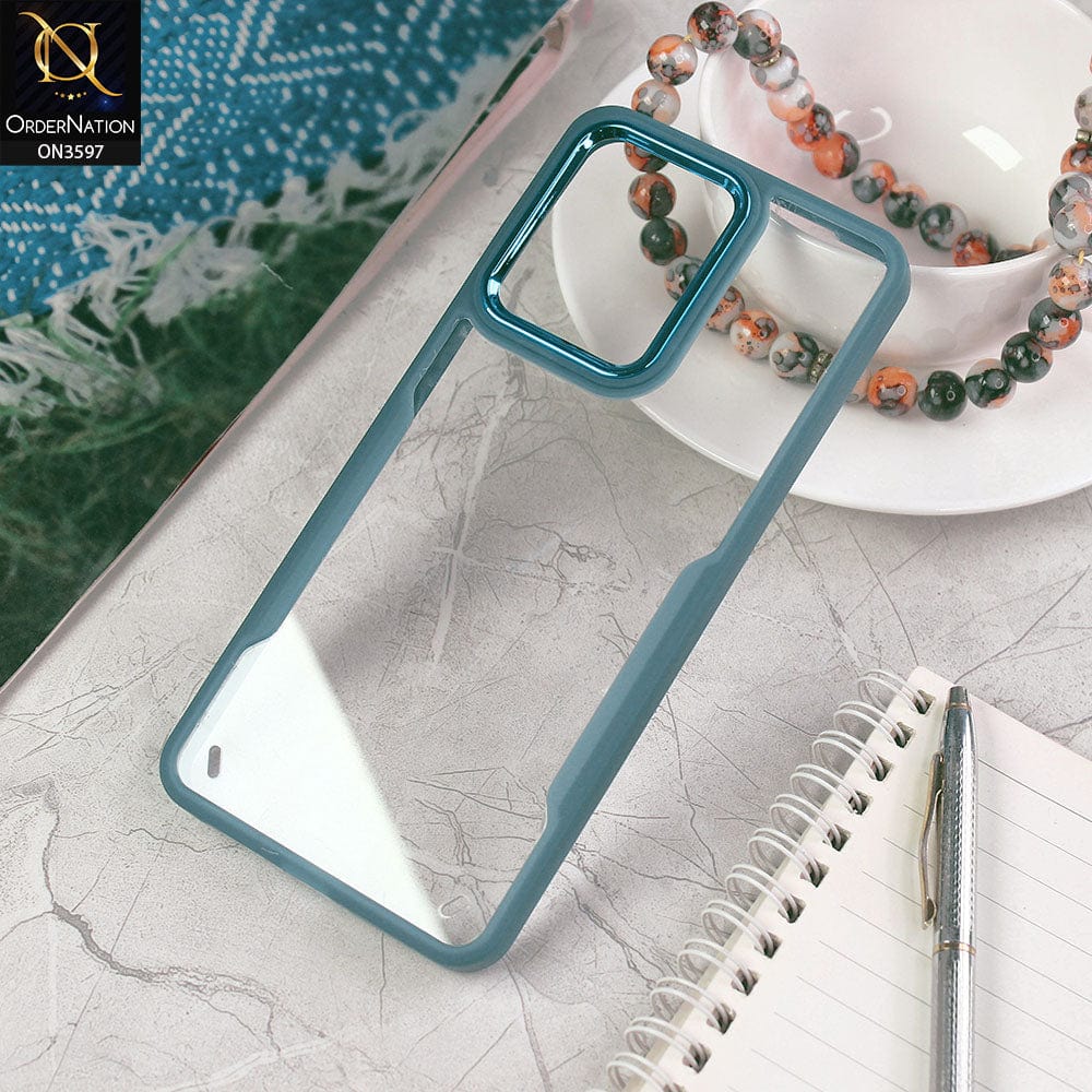 Vivo V23 5G Cover - Blue - Trendy Electroplating Shiny Camera Borders Crash Resistant Pc+Tpu Protective Case