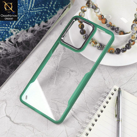 Vivo V23 5G Cover - Green - Trendy Electroplating Shiny Camera Borders Crash Resistant Pc+Tpu Protective Case