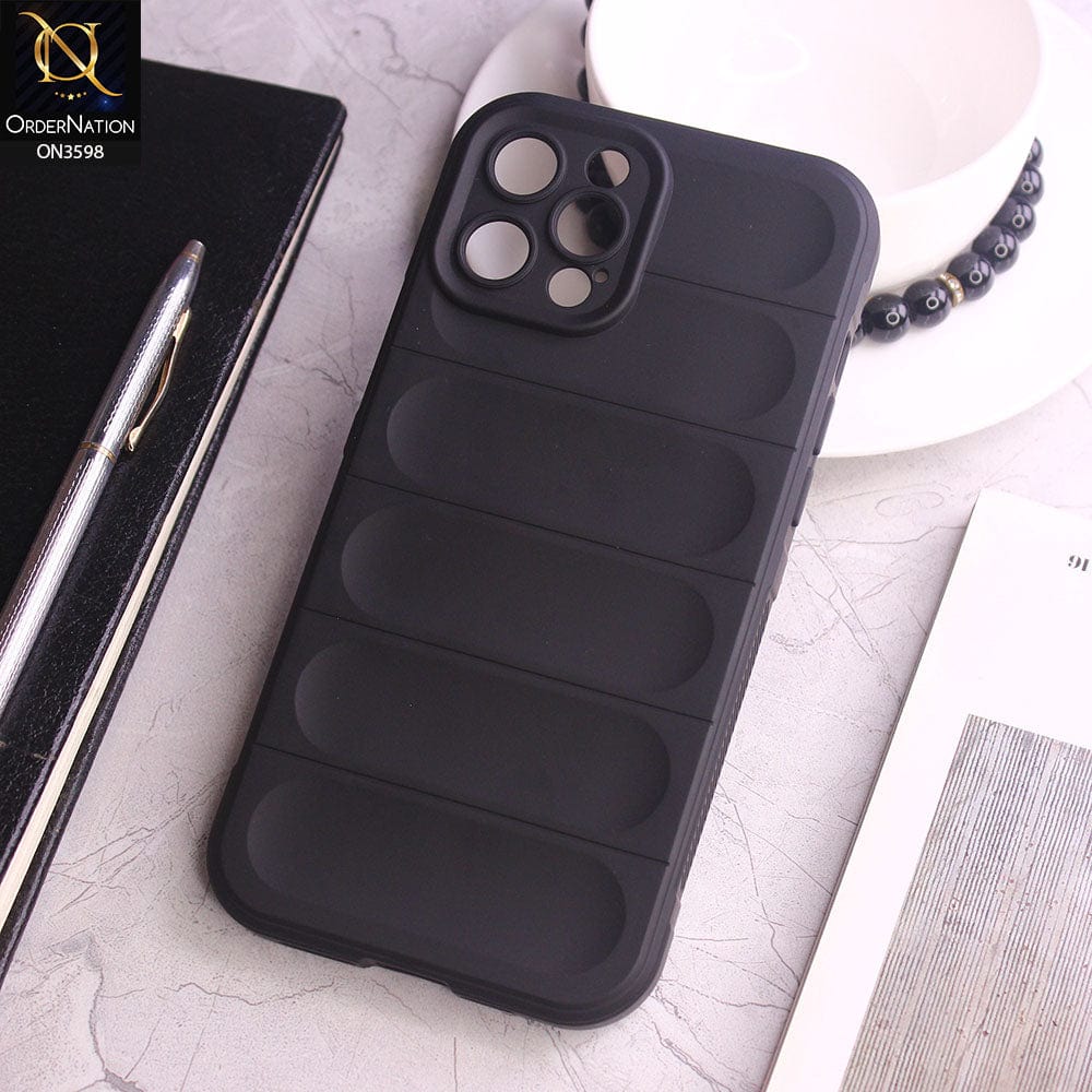 iPhone 12 Pro Max Cover - Black - Anti Drop Crash Resistant Soft Silicone Camera Protection Case