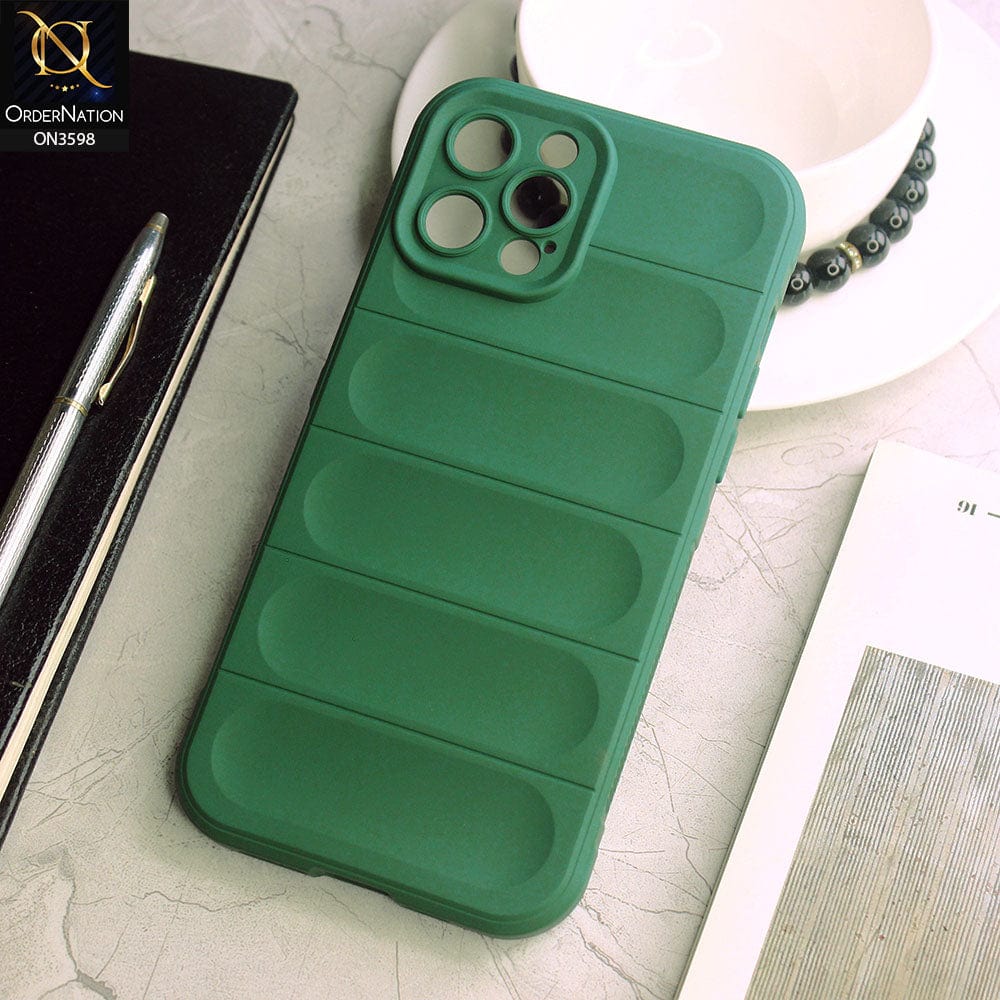 iPhone 12 Pro Max Cover - Green - Anti Drop Crash Resistant Soft Silicone Camera Protection Case