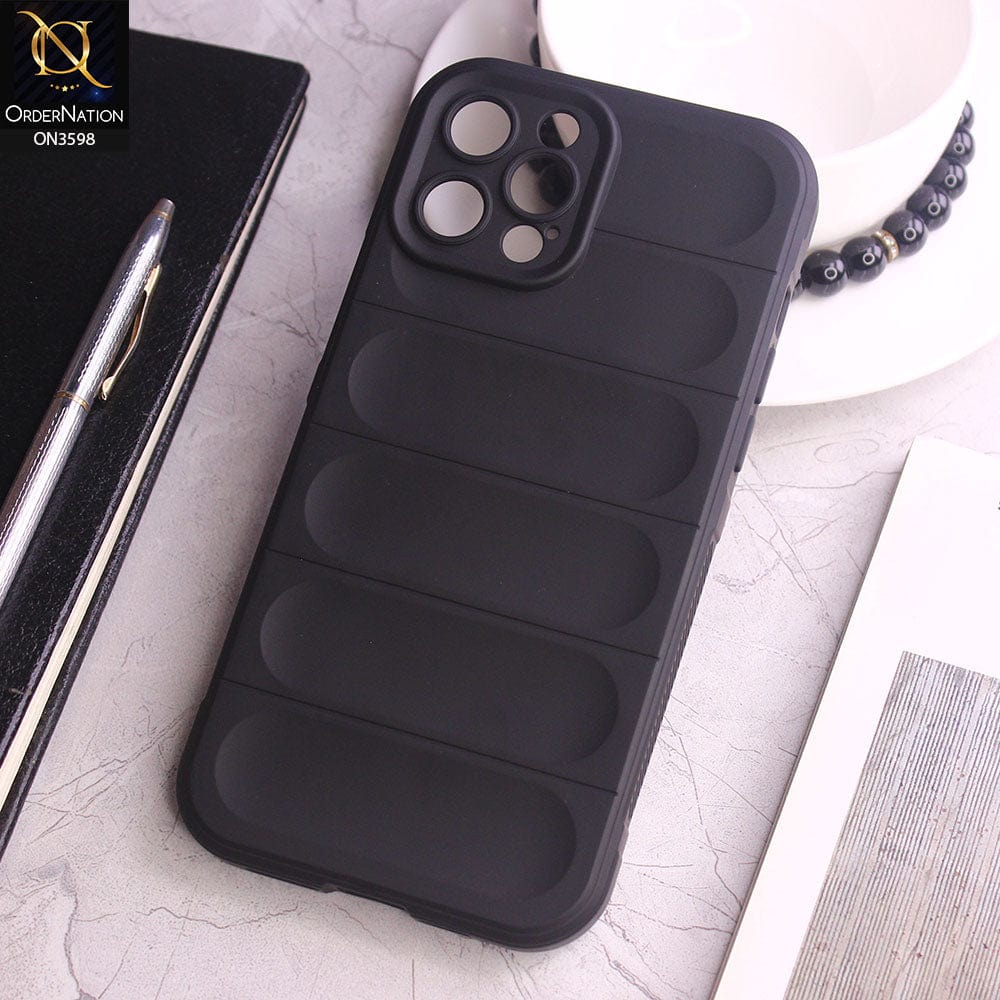 iPhone 13 Pro Max Cover - Black - Anti Drop Crash Resistant Soft Silicone Camera Protection Case