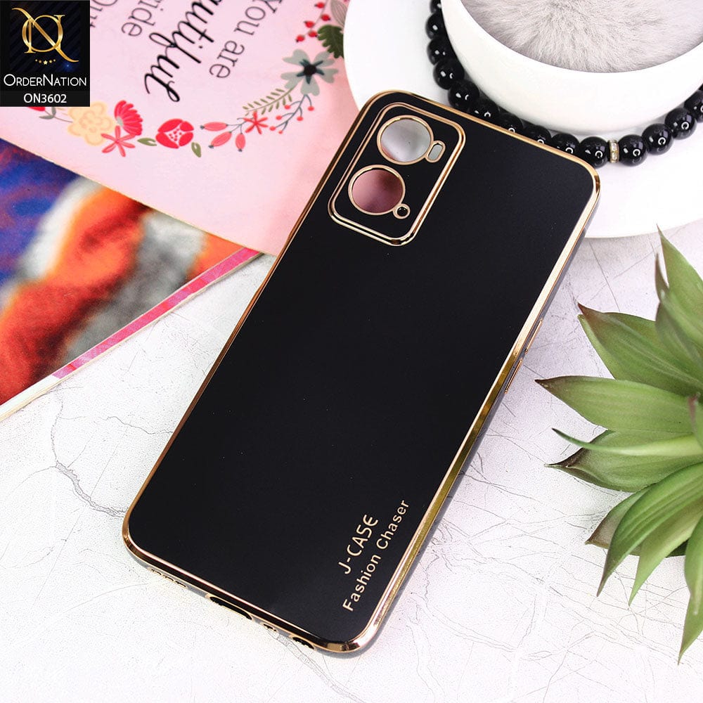 Oppo A76 Cover - Black - J-Case Silk Series Shiny Soft TPU Case With Camera Protection