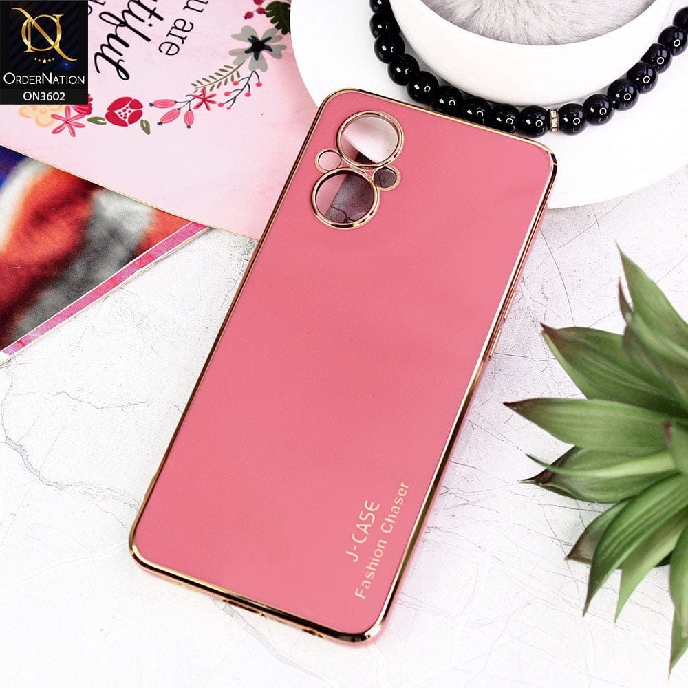 Oppo Reno 7 Lite Cover - Red - J-Case Silk Series Shiny Soft TPU Case With Camera Protection