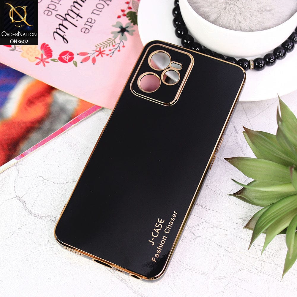 Realme C35 Cover - Black - New Electroplated Side Borders Camera Protection Case