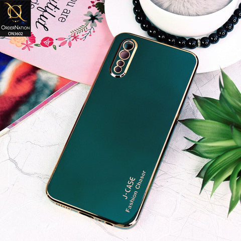 Vivo S1 Cover - Green - J-Case Silk Series Shiny Soft TPU Case With Camera Protection