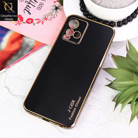 Vivo Y21a Cover - Black - New Electroplated Side Borders Camera Protection Case