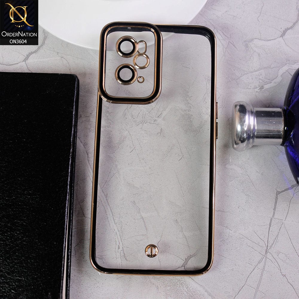 Oppo A76 Cover - Black - New Electroplated Side Borders Camera And Lense Protection Case