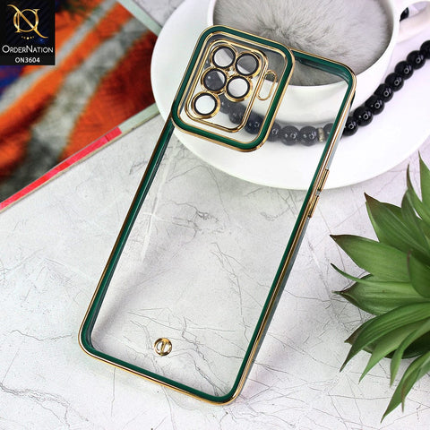 Oppo F19 Pro Cover - Green - New Electroplated Side Borders Camera And Lense Protection Case