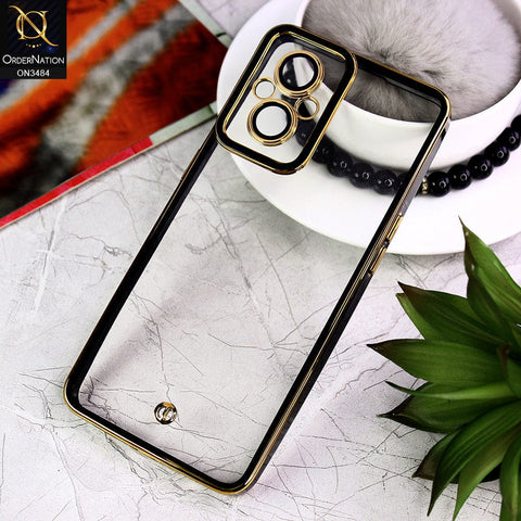 Oppo Reno 7 Lite Cover - Black - New Electroplated Side Borders Camera And Lense Protection Case