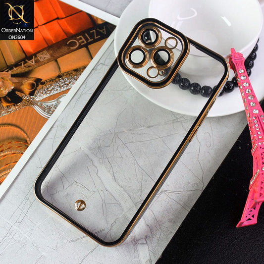iPhone 13 Pro Cover - Black - New Electroplated Side Borders Camera And Lense Protection Case