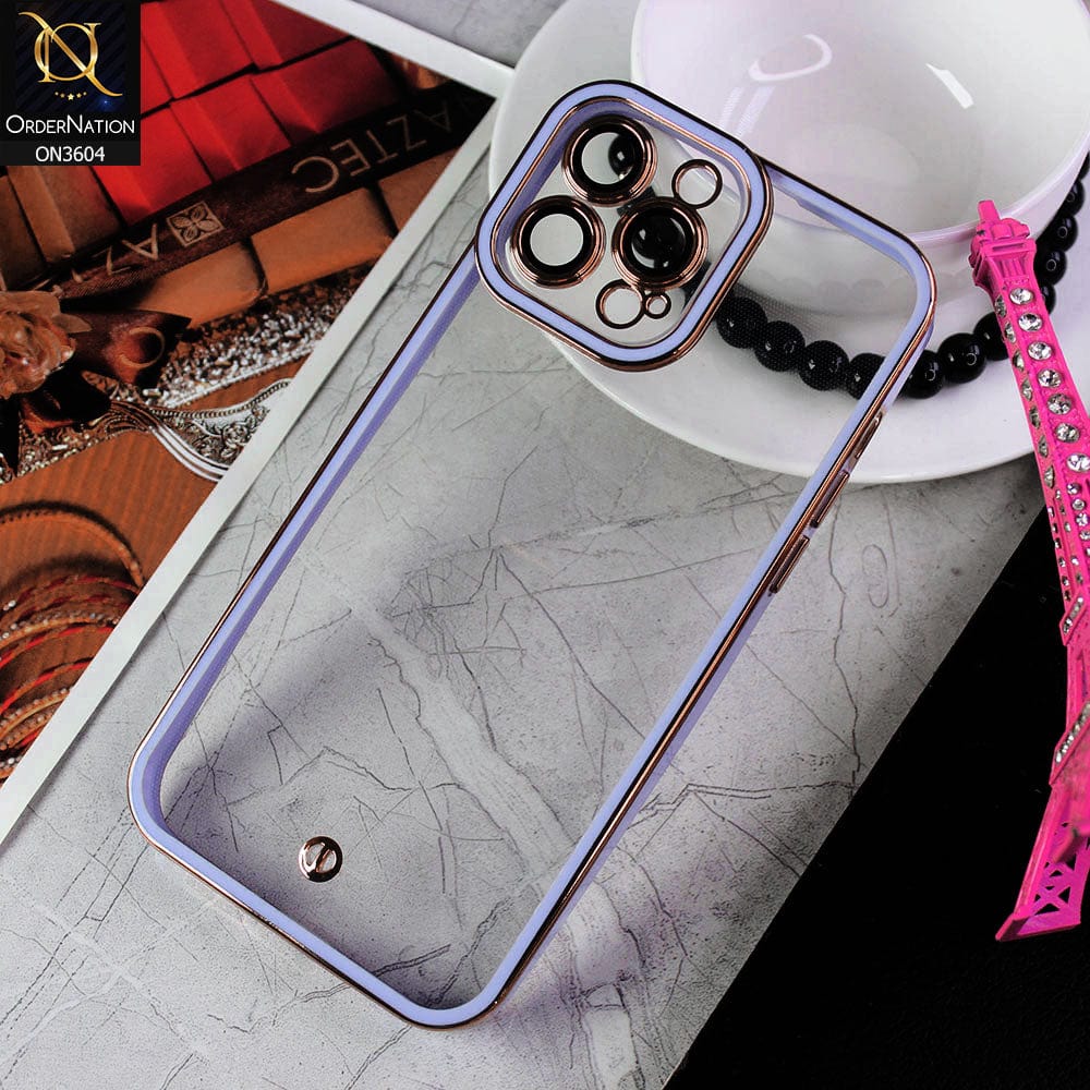 iPhone 13 Pro Max Cover - Purple - New Electroplated Side Borders Camera And Lense Protection Case