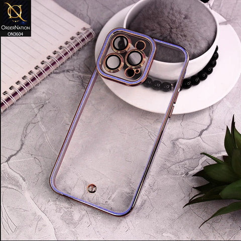 iPhone 14 Pro Max Cover - Purple - New Electroplated Side Borders Camera And Lense Protection Case