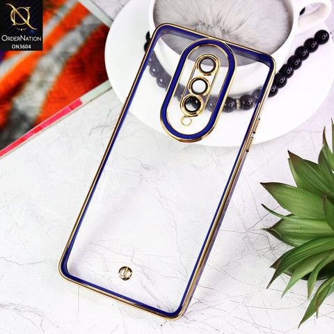 OnePlus 8 4G Cover - Blue - New Electroplated Side Borders Camera And Lense Protection Case