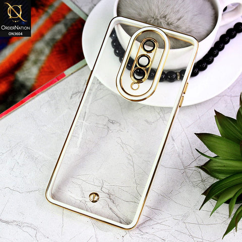 OnePlus 8 4G Cover - White - New Electroplated Side Borders Camera And Lense Protection Case