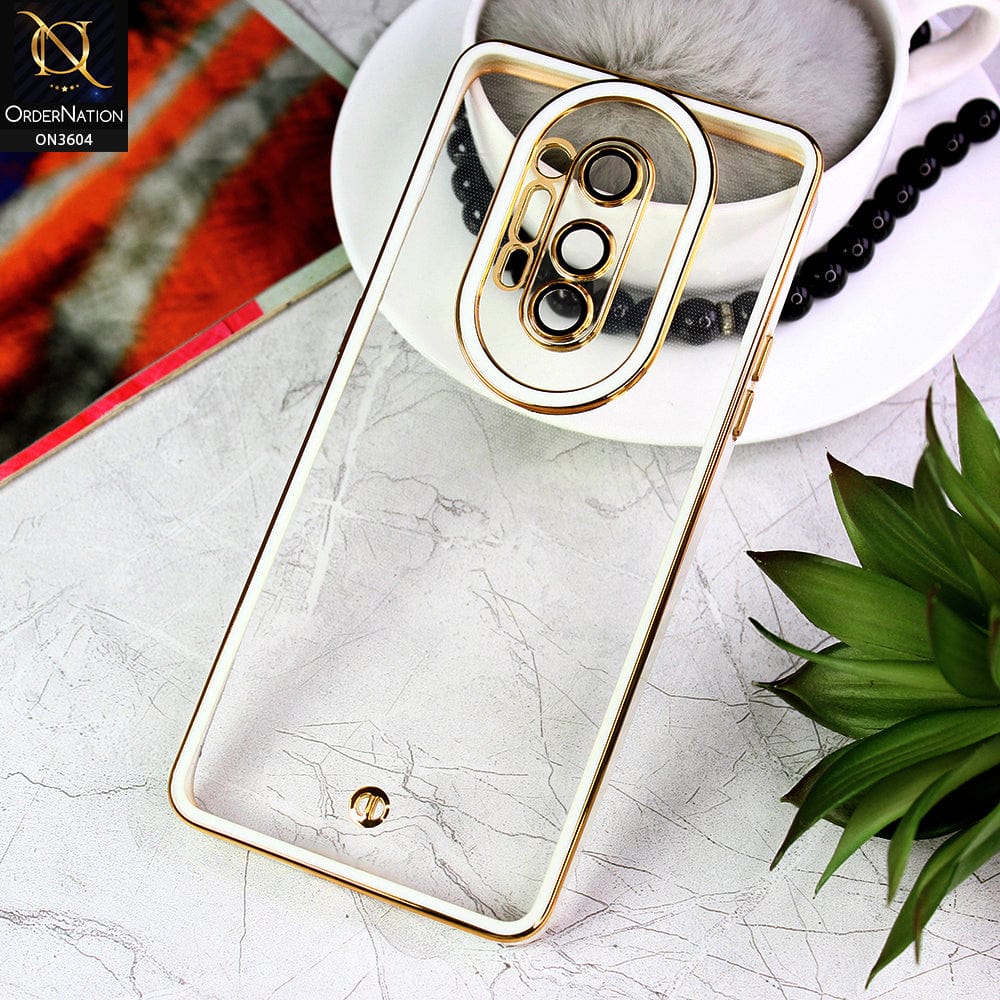 OnePlus 8 Pro Cover - White - New Electroplated Side Borders Camera And Lense Protection Case