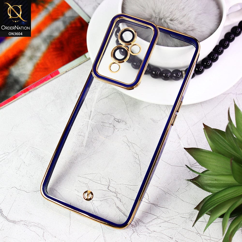 OnePlus 9 Cover - Blue - New Electroplated Side Borders Camera And Lense Protection Case