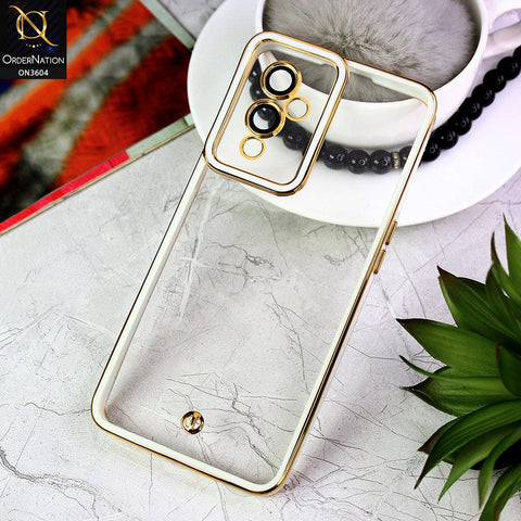 OnePlus 9 Cover - White - New Electroplated Side Borders Camera And Lense Protection Case