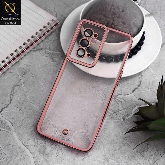 OnePlus 9RT 5G Cover - Pink - New Electroplated Side Borders Camera And Lense Protection Case