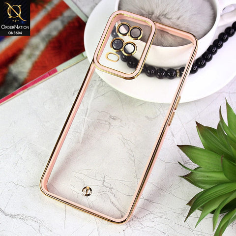 Oppo A54 4G Cover - Pink - New Electroplated Side Borders Camera And Lense Protection Case
