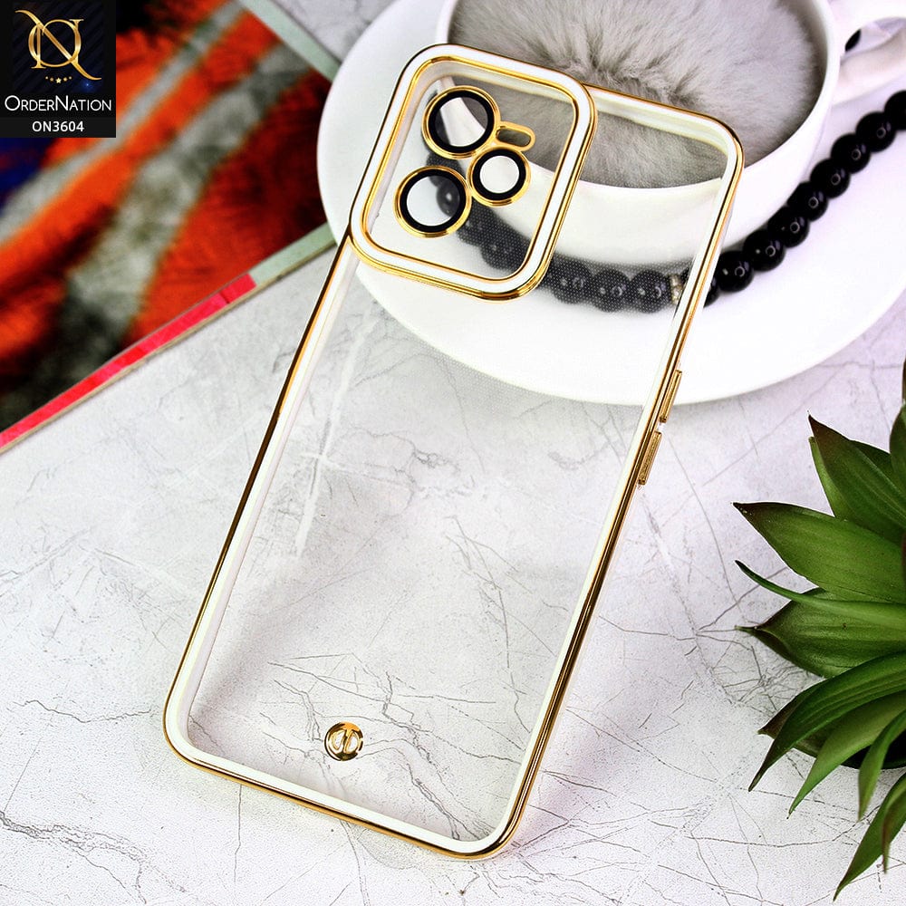 Realme C35 Cover - White - New Electroplated Side Borders Camera And Lense Protection Case
