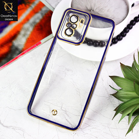 Xiaomi Redmi Note 10 4G Cover - Blue - New Electroplated Side Borders Camera And Lense Protection Case