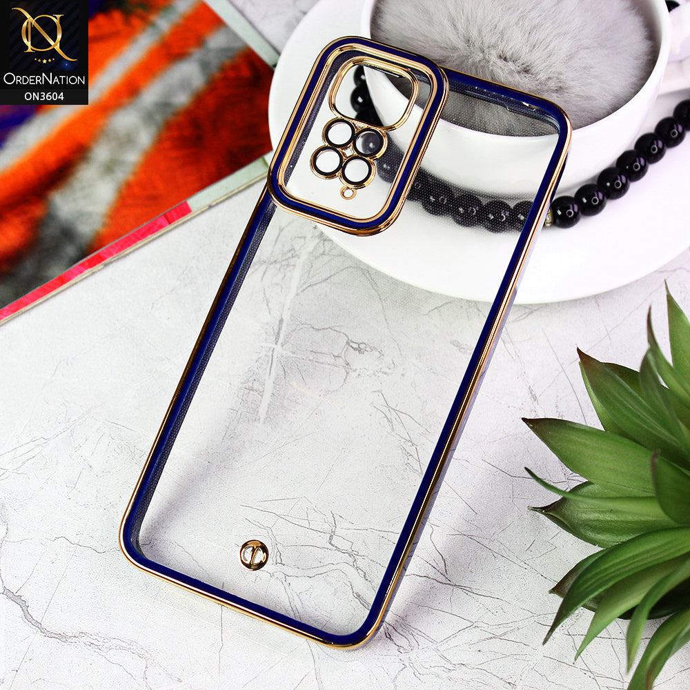 Xiaomi Redmi Note 11S Cover - Blue - New Electroplated Side Borders Camera And Lense Protection Case