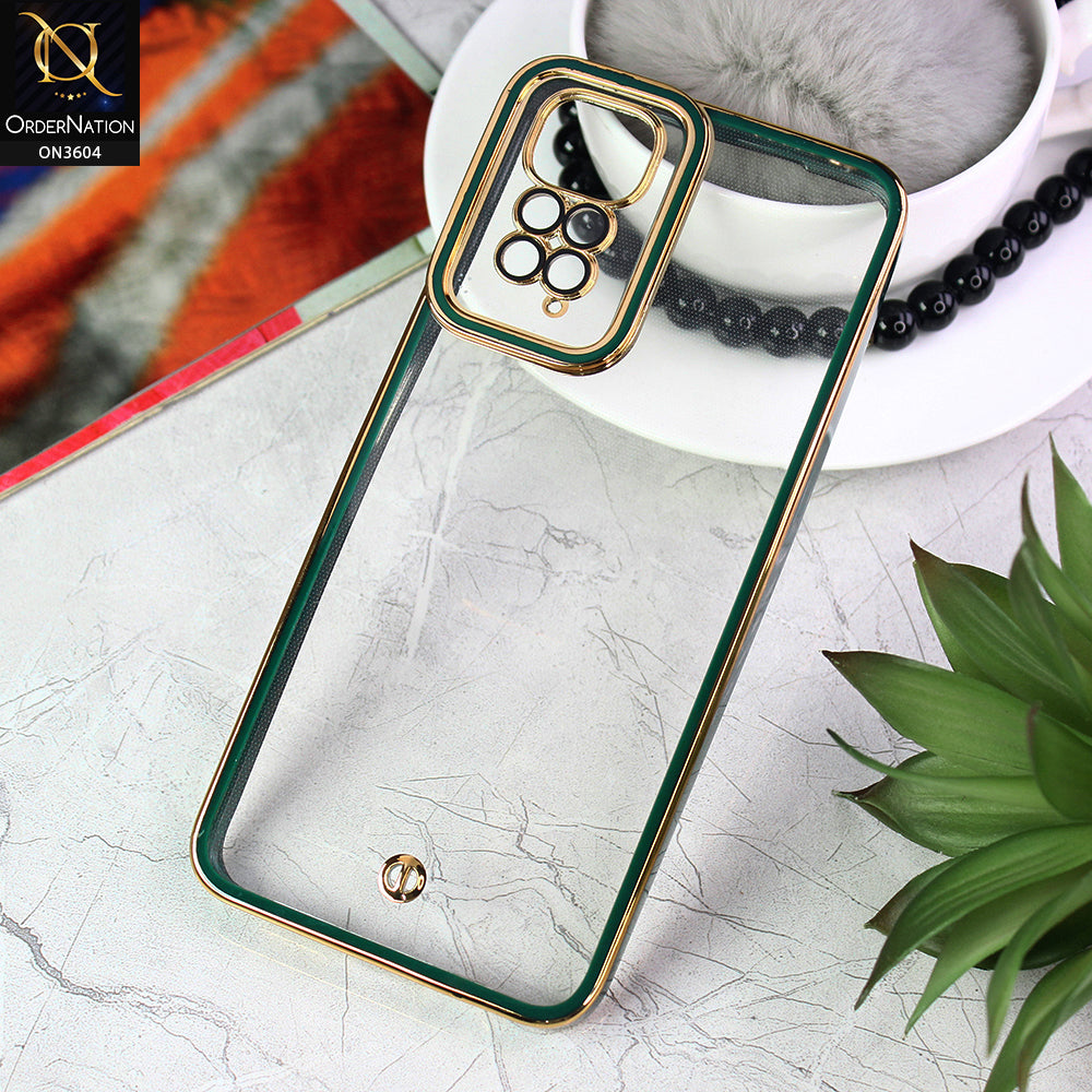 Xiaomi Redmi Note 11 Cover - Green - New Electroplated Side Borders Camera And Lense Protection Case