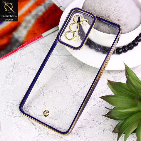 Oppo Reno 5 5G Cover - Blue - New Electroplated Side Borders Camera And Lense Protection Case