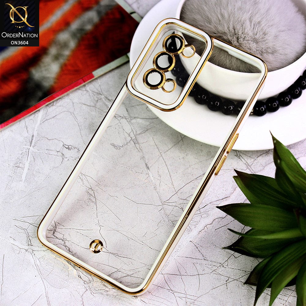 Oppo Reno 5 5G Cover - White - New Electroplated Side Borders Camera And Lense Protection Case