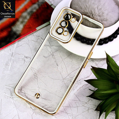 Oppo Reno 5 5G Cover - White - New Electroplated Side Borders Camera And Lense Protection Case