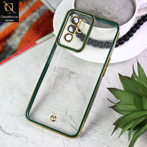 Oppo Reno 6 Cover - Green - New Electroplated Side Borders Camera And Lense Protection Case