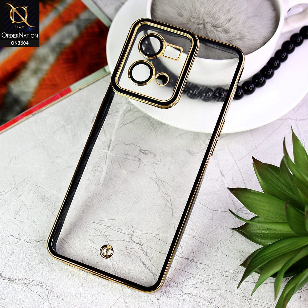 Oppo F21 Pro 4G Cover - Black - New Electroplated Side Borders Camera And Lense Protection Case