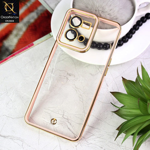 Oppo F21 Pro 4G Cover - Pink - New Electroplated Side Borders Camera And Lense Protection Case