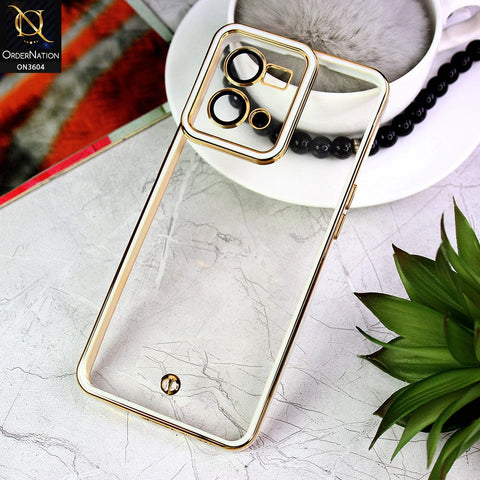 Oppo Reno 7 4G Cover - White - New Electroplated Side Borders Camera And Lense Protection Case