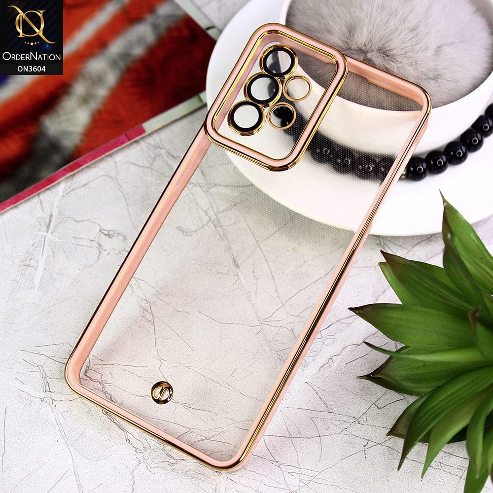 Samsung Galaxy A13 Cover - Pink - New Electroplated Side Borders Camera And Lense Protection Case