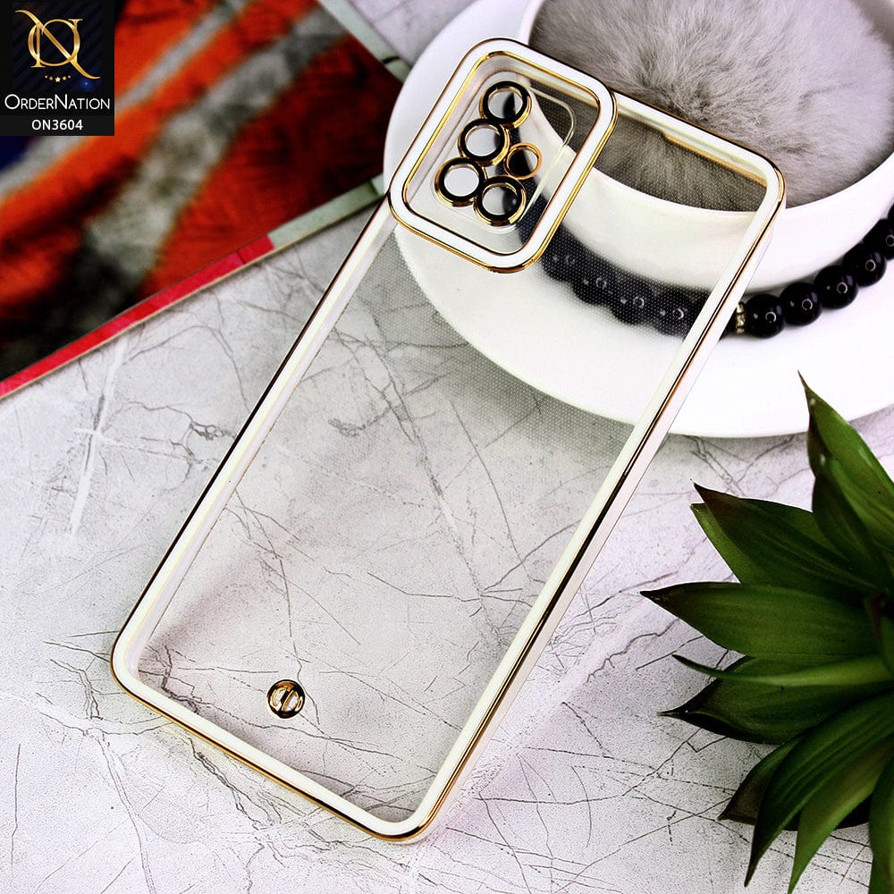 Samsung Galaxy A71 Cover - White - New Electroplated Side Borders Camera And Lense Protection Case