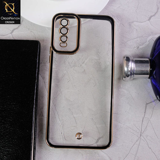 Vivo Y12s Cover - Black - New Electroplated Side Borders Camera And Lense Protection Case