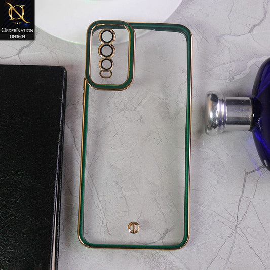 Vivo Y12s Cover - Green - New Electroplated Side Borders Camera And Lense Protection Case
