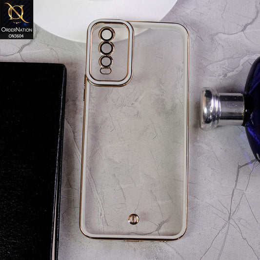 Vivo Y20a Cover - White - New Electroplated Side Borders Camera And Lense Protection Case