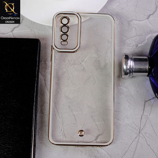 Vivo Y20 Cover - White - New Electroplated Side Borders Camera And Lense Protection Case