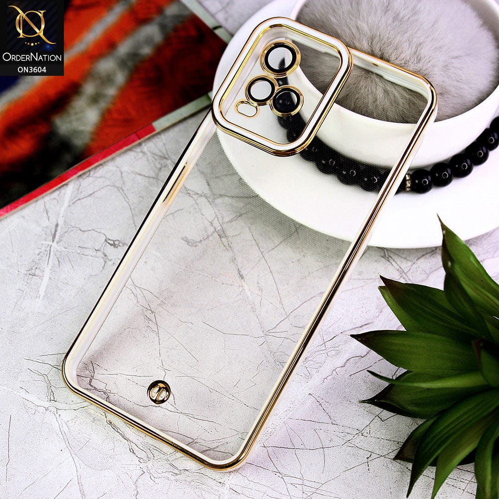 Vivo Y21 Cover - White - New Electroplated Side Borders Camera And Lense Protection Case