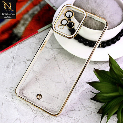 Vivo Y21t Cover - White - New Electroplated Side Borders Camera And Lense Protection Case