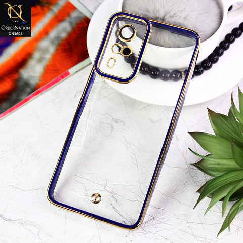 Vivo Y31 Cover - Blue - New Electroplated Side Borders Camera And Lense Protection Case