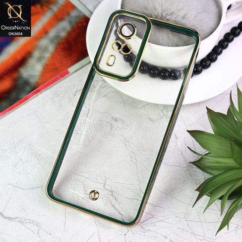 Vivo Y53s 4G Cover - Green - New Electroplated Side Borders Camera And Lense Protection Case