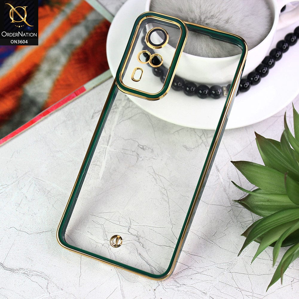 Vivo Y51 (2020 December) Cover - Green - New Electroplated Side Borders Camera And Lense Protection Case