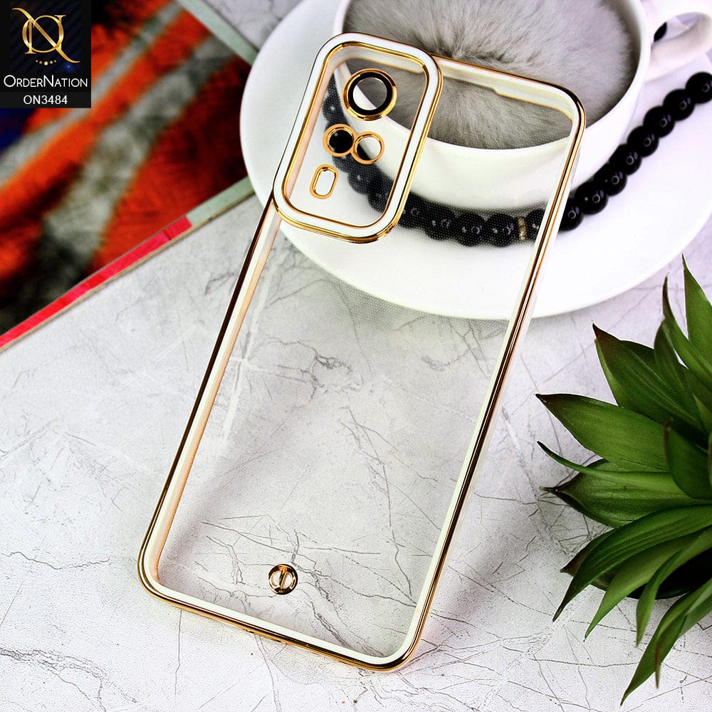 Vivo Y33 Cover - White - New Electroplated Side Borders Camera And Lense Protection Case
