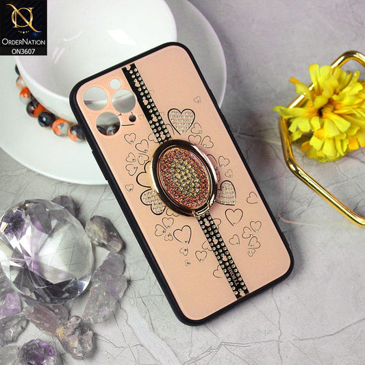iPhone 11 Pro Cover - Design 2 - Trendy Bling Diamond Soft Borders Fency Tempared Glass Case