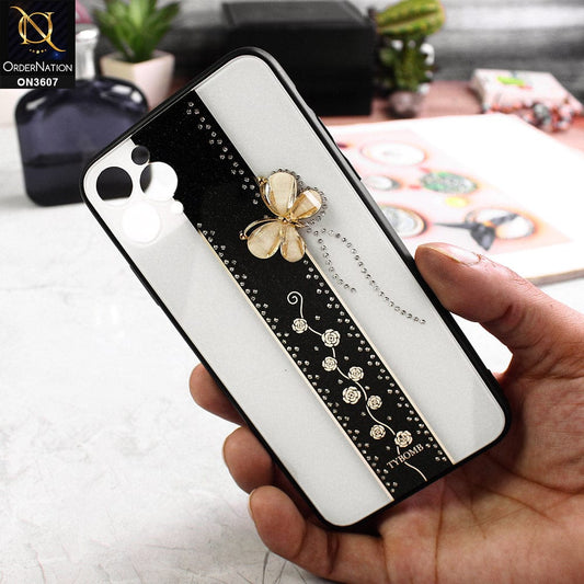 iPhone 11 Pro Max Cover - Design 1 - Trendy Bling Diamond Soft Borders Fency Tempared Glass Case