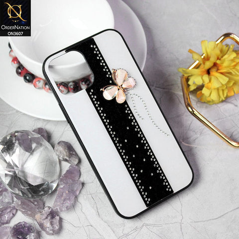iPhone 12 Pro Cover - Design 1 - Trendy Bling Diamond Soft Borders Fency Tempared Glass Case